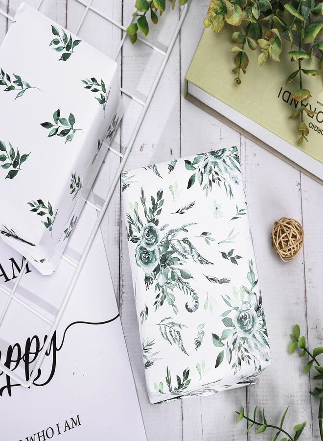 Whaline 12 Sheet Green Forest Wrapping Paper Watercolor Mountain landscape Gift Wrap Paper Woodland Decorative Folded Flat Art Paper for Wedding Birthday DIY Crafts Gift Packing, 19.7 x 27.6 Inch - Image 5